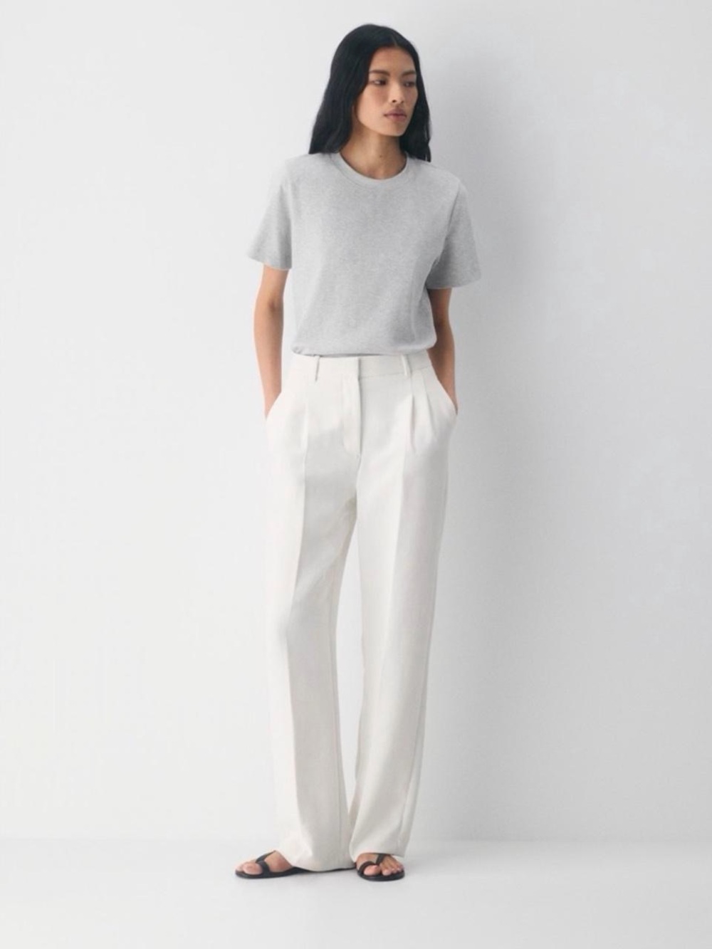 Aritzia Wilfred cream effortless pant